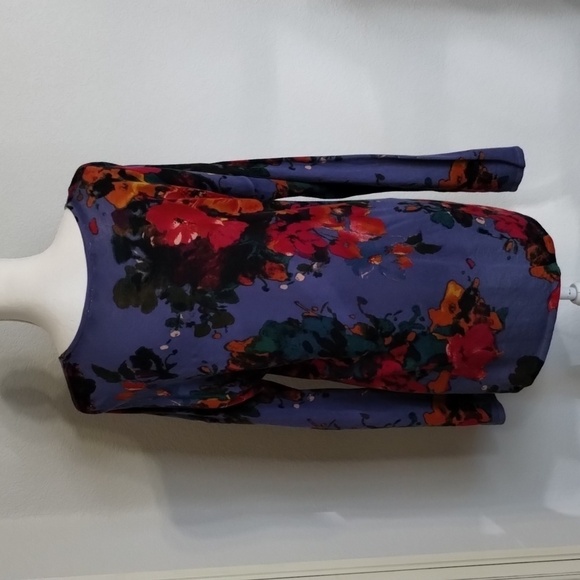 Soft Surroundings Sz M Fleur Aquarelle Floral Knit Top Floral Womens - Picture 4 of 10